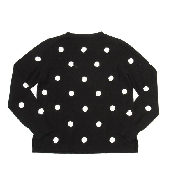 NWT J.Crew Everyday Cashmere Crewneck Sweater in Black Sequin Polka Dots L - Picture 5 of 5